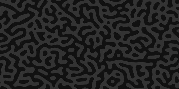 Dark gray turing pattern abstract background seamless turing reaction diffusion organic maze texture wallpaper vector. A dark gray Turing pattern or reaction diffusion design.