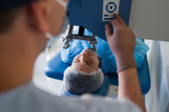 Eye Surgery is Taking Place in a Clinic 