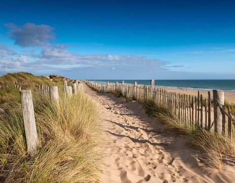 path on the dunes of la paracou in les sables d olonne france
