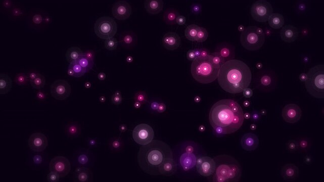 Nebula Pink Node Network Animation - Rose Cosmic Connected Particles 4K Seamless Loop