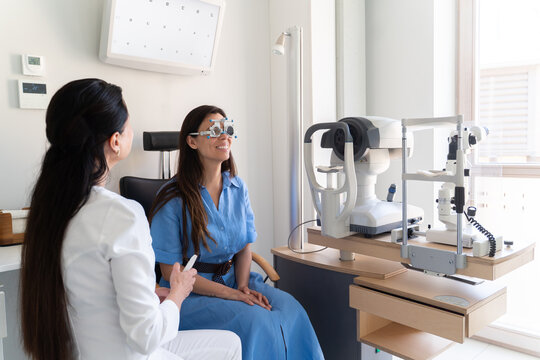 Eyesight Testing In a Modern Clinic Room 