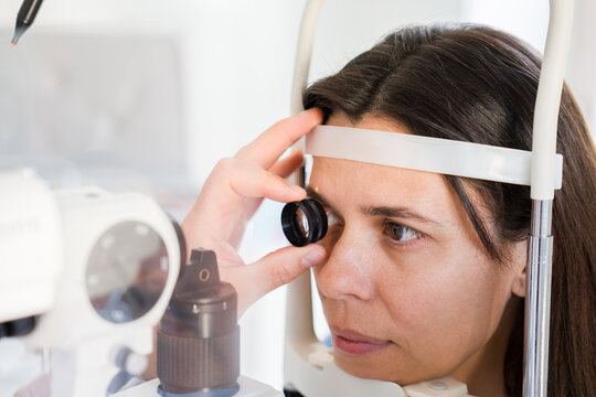 Close Up Patient Eye Exam 