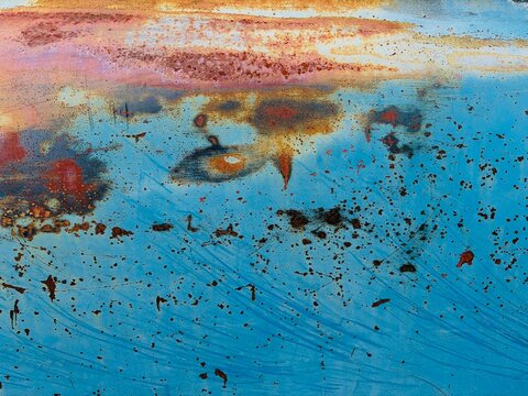 Peeling paint and rusty metal