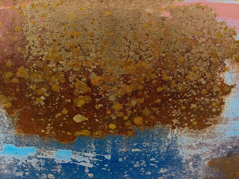 Peeling paint and rusty metal