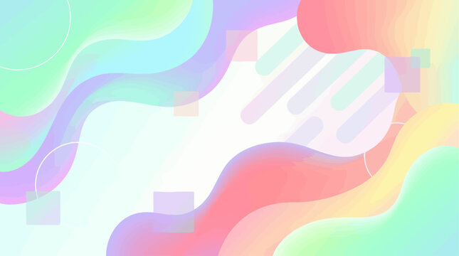 Dreamy holographic abstract background featuring pastel gradients, fluid shapes, and soft vibrant colors. Suitable for branding, digital media, websites, presentations, posters, and modern creative pr