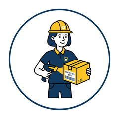 Logistics worker scanning package with handheld device supply chain parcel delivery logistics services warehouse worker shipping © Julhash