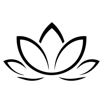 Minimalist Lotus Flower Icon Collection for Yoga and Wellness
