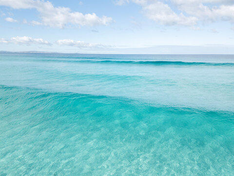 Wave breaking at Sleaford Bay. South Australia.