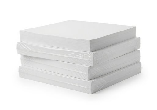 Stack of wrapped foam mattresses for comfort and support