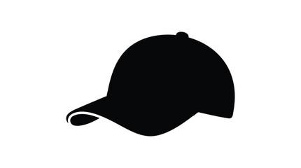 Fototapeta premium Baseball Cap Silhouette Against White Background hat