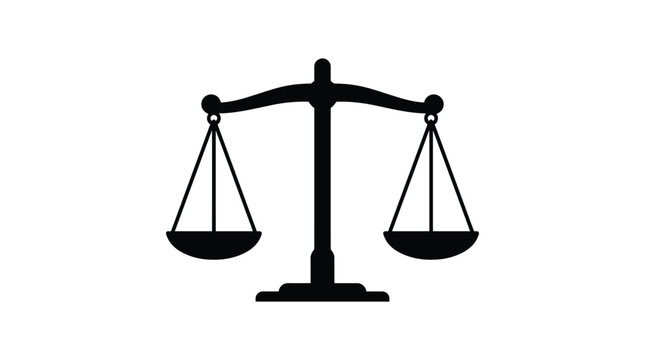 Scales Of Justice Black Silhouette On White Background