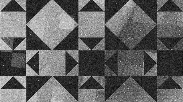 Monochromatic quilt pattern with geometric shapes suitable for textiles, wallpaper, graphic design, or background textures in various projects, textured background 4k.