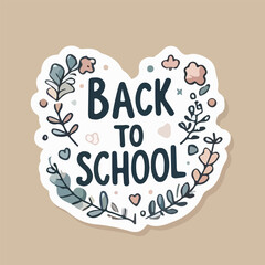 Fototapeta premium Floral Back to School Doodle Sticker Design