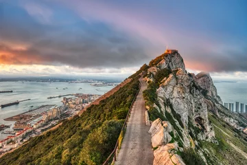 Aerial View from Rock of Gibraltar Summit at Sunset © romanslavik.com