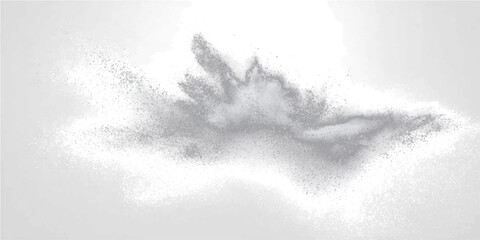 Fototapeta premium Abstract explosion cloud effect, a dynamic burst fine particles dissipating into atmosphere.