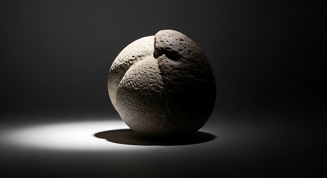Cracked Earth Ball Under Spotlight.