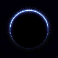 Fototapeta premium Blue Particle Ring with Glitter Stardust. Circle with Sparkling Dust 