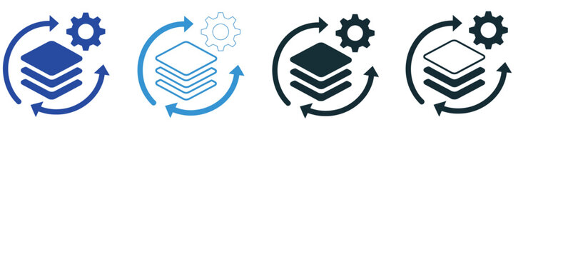 Batch Processing Icon Collection Representing Data Automation Workflow Management Background Jobs and System Integration Concepts Vector Designs