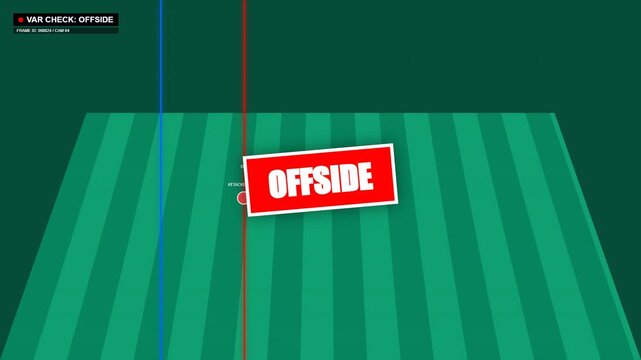 Soccer VAR Offside Check Simulation, Football Referee Technology Analysis
