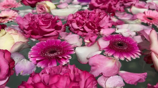 Pinke Blumen auf Wasser 