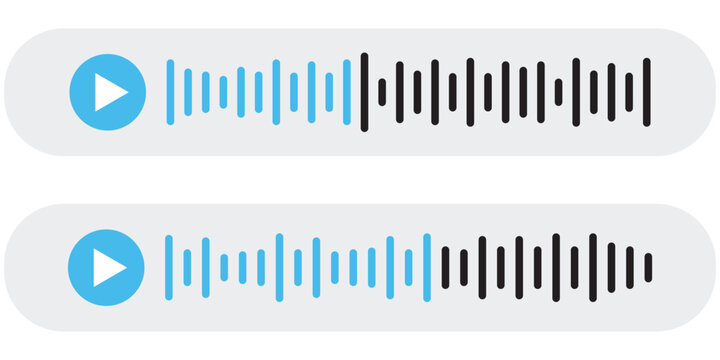 Simple Voice message icon set. Voice notes icon, vector illustration of voice message. Voicenote in chatroom . Record voice message for phone correspondence. Social media icon.