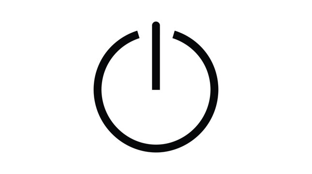 Power button icon black silhouette symbol sign
