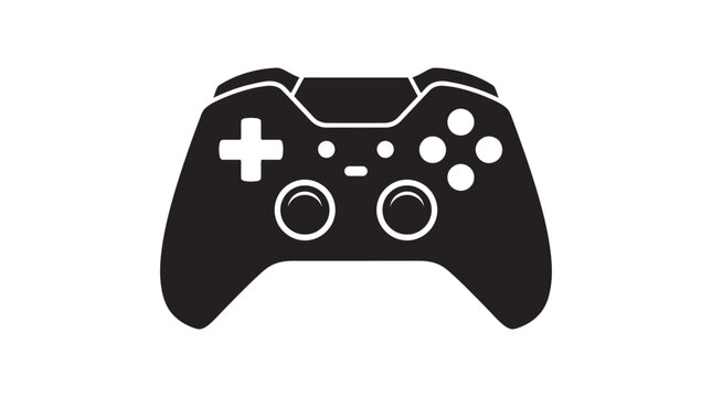 Game controller silhouette a black vector graphic on a white background silhouette
