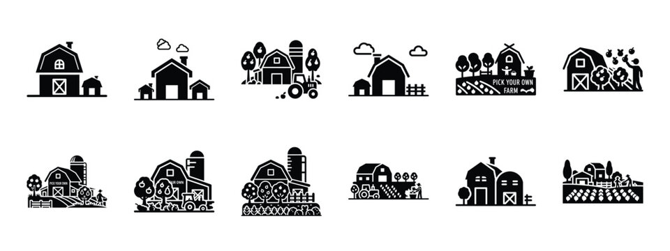 pick your own icon set, black color and white background