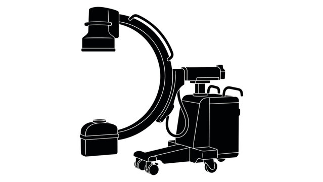 Carm xray machine icon, medical imaging equipment for surgery and diagnostics