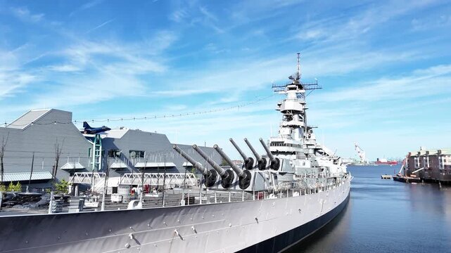 USS Wisconsin BB-64 Iowa Class Battleship Museum Ship on public Display in Norfolk Virginia