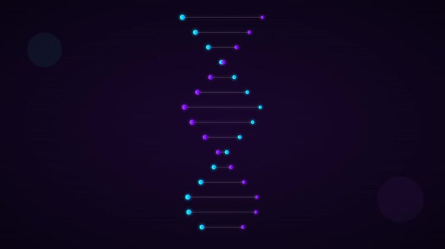 scientific dna helix molecular structure vector animation