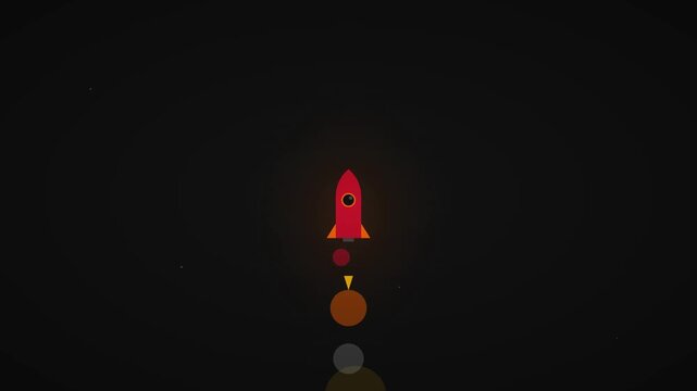 rocket launch startup business growth success animation