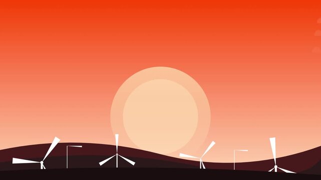 renewable wind energy turbine sustainable tech vector motion