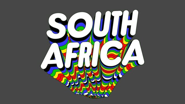 South Africa Sports Fan and Patriotic Event Celebration - 2D Kinetic Text Motion Graphics