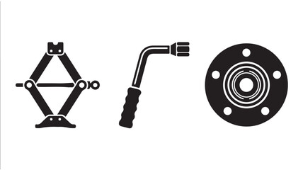 Fototapeta premium Car Tools and Automotive Repair Icons Set for Vehicle Maintenance Vector Design