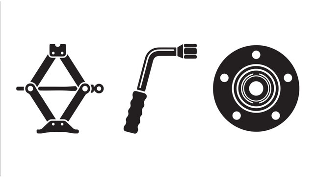 Car Tools and Automotive Repair Icons Set for Vehicle Maintenance Vector Design