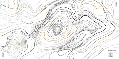 Topographic map contour lines showing hill elevation with topography elevation geography cartography landscape physical navigation measurement technical abstract environmental analysis © MD OSMAN