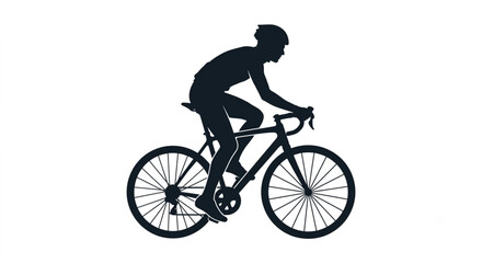Obraz premium Professional Road Cyclist Riding Bicycle Silhouette