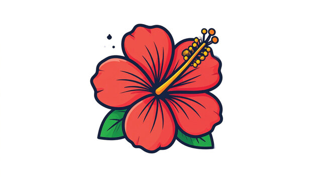 Colorful illustration of a hibiscus flower.