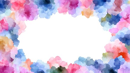 Fototapeta premium Abstract watercolor paint splashes in pink, blue, and yellow hues