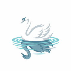 Fototapeta premium Swan Bird Animal White Water.