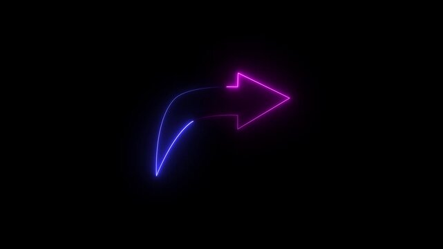 Abstract beautiful neon arrow icon animation.