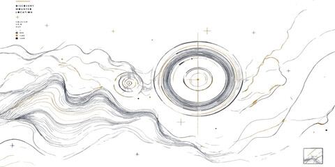 Topographic map featuring concentric circular landmark topography landmark elevation geography cartography technical landscape abstract background navigation geometry illustration © MD OSMAN