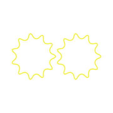 Dual yellow outlined star shapes on simple white background