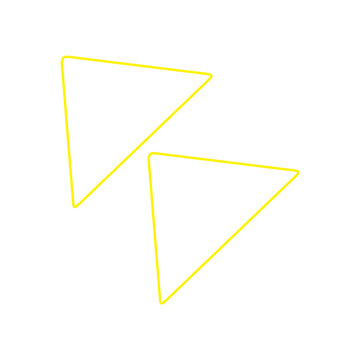 Minimalist Yellow Triangle Geometric Outline Shapes
