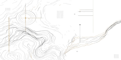 Topographic map contour lines technical drawing with topography geography elevation cartography technical landscape abstract illustration background geological physical mountain coordinate © MD OSMAN
