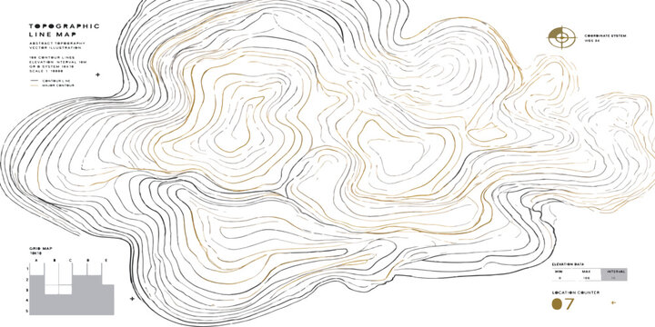 Detailed topographic map data with numerical scales and symbols topographic cartography geography elevation surveying landscape navigation blueprint engineering technical precision