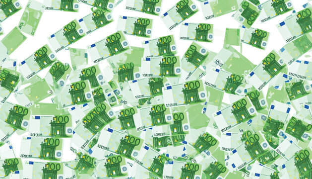 Pile of Euro Currency Banknotes.