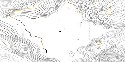 Topographic map layout with elevation lines and technical survey annotations topography elevation geography cartography landscape navigation technical plotting altitude measurement planning © MD OSMAN