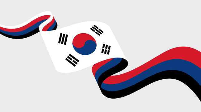 Abstract korean flag ribbon